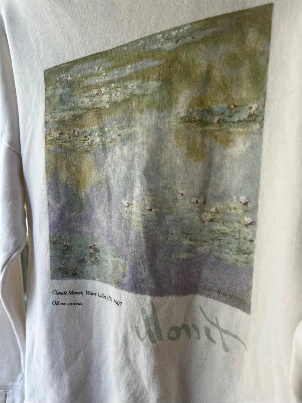 abercrombie kids Cream Monet Graphic Crewneck Sweatshirt